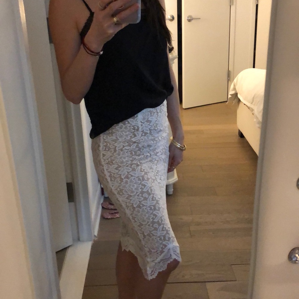 White lace pencil skirt size small